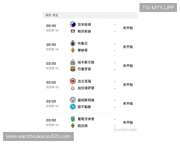 欧冠半决赛阶段赛程表及比赛时间规划详解